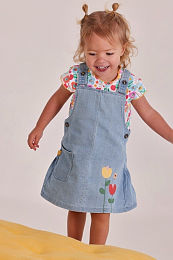 Джинсовый сарафан и футболка Flower от бренда Boboli