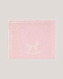 Плед розового цвета с принтом лошадки от бренда Anna Leon