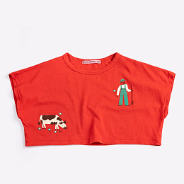 Футболка-кроп Farm Adventure от бренда Bobo Choses Красный