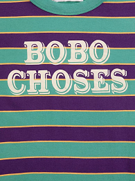 Футболка Green Stripes BC от бренда Bobo Choses Зеленый Фиолетовый