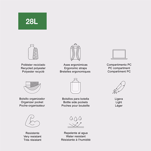 Рюкзак с тремя отделениями Трехцветный черный от бренда MiquelRius