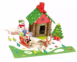 Конструктор из дерева Дом Деда мороза от бренда Jeujura