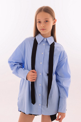 Рубашка BACK BUTTONS голубого цвета от бренда Liqlo