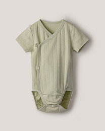 Набор боди кимоно из фактурной ткани в зеленом и розовом цвете от бренда Anna Leon