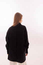 Рубашка BACK BUTTONS черного цвета от бренда Liqlo