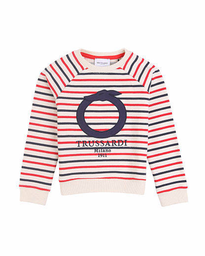 Свитшот в красную и синюю полоску от бренда Trussardi