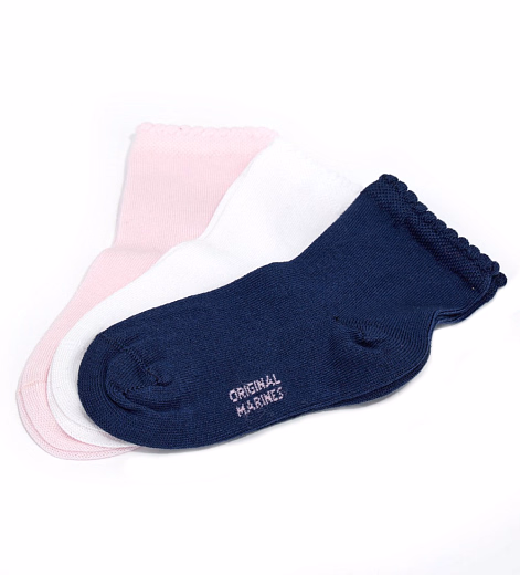 Носки белые, розовые и синие, 3 пары от бренда Original Marines