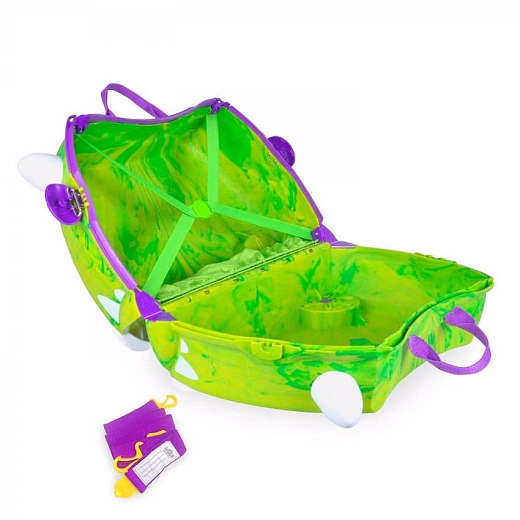 Чемодан на колесиках Динозавр, зелен. от бренда Trunki