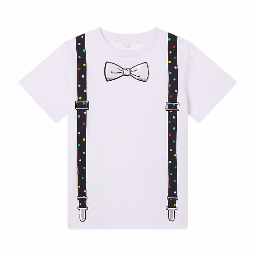 Футболка Bowtie and Braces Graphic от бренда Stella McCartney kids Молочный