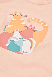 Лонгслив Cats и легинсы в полоску от бренда Boboli