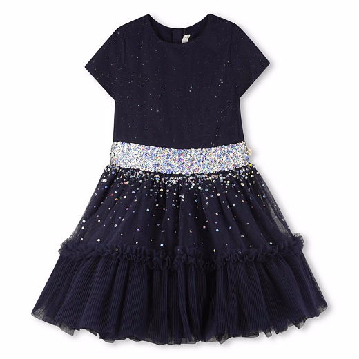 Платье Navy с деталью в пайетках от бренда Billieblush