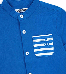 Рубашка синего цвета с карманом в полоску от бренда Original Marines