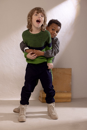 Брюки прямые темно-синего цвета от бренда Trussardi