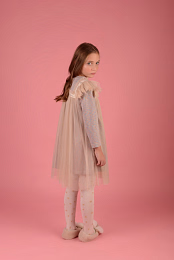 Платье серое с фатиновой отделкой от бренда Raspberry Plum