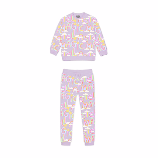 Свитшот и джоггеры с цветными буквами от бренда Stella McCartney kids