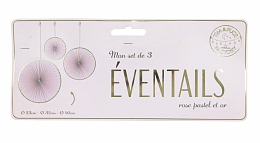 Три декоративных веера Пастельный розовый и золото от бренда Tim & Puce Factory