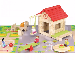 Конструктор из дерева Школа от бренда Jeujura