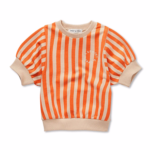 Футболка махровая Orange Stripes от бренда Sproet & Sprout Бежевый Оранжевый