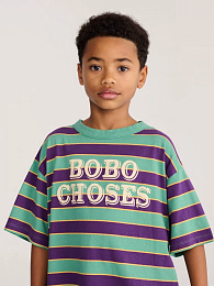 Футболка Green Stripes BC от бренда Bobo Choses Зеленый Фиолетовый