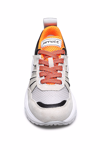 Кроссовки бежевые с оранжевой шнуровкой от бренда JARRETT