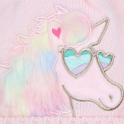Шапка розовая с лошадью от бренда Billieblush