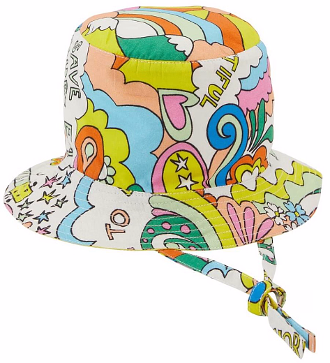 Панама белого цвета с абстрактным принтом от бренда Stella McCartney kids