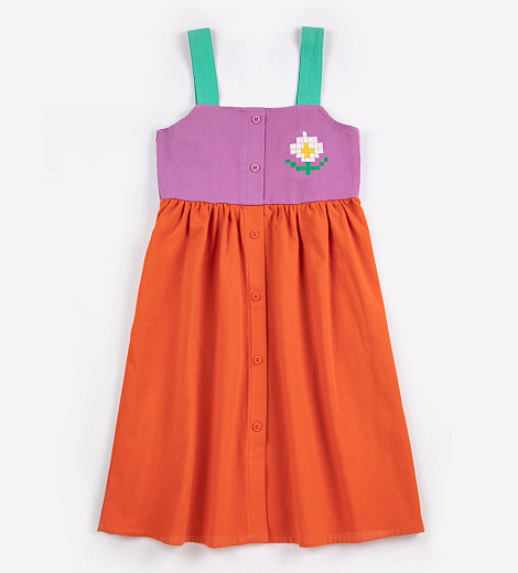 Сарафан Pixel Daisy color block от бренда Bobo Choses