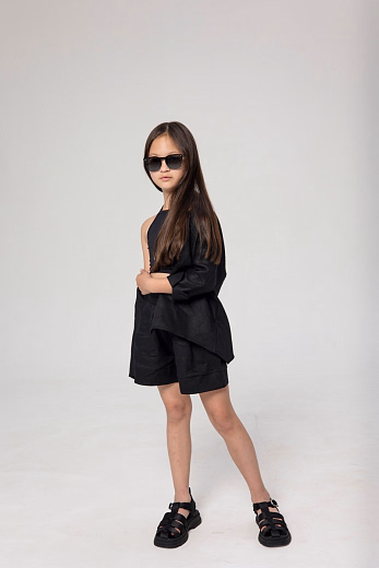 Рубашка LEN GIRL черного цвета от бренда Liqlo