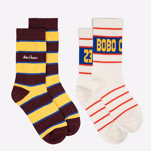 Носки коричневого и молочного цвета от бренда Bobo Choses