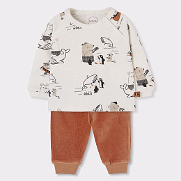Лонгслив Animal print и джоггеры от бренда Boboli