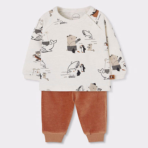 Лонгслив Animal print и джоггеры от бренда Boboli