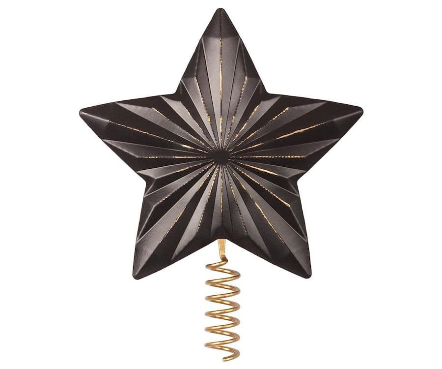 Металлическая рождественская звезда для елки, антрацит (25 см) 78023
