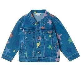 Джинсовая куртка с разноцветными звездами от бренда Stella McCartney kids
