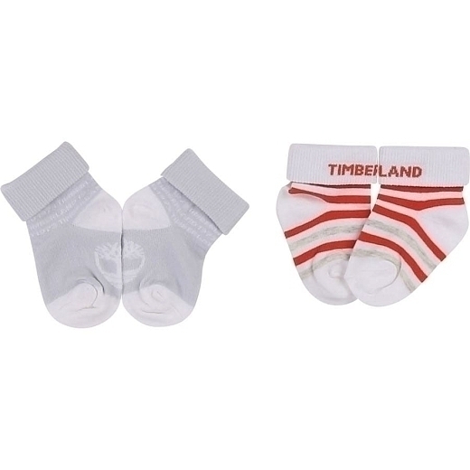 Носки 2 пары голубые/красно-белые для малышей от бренда Timberland