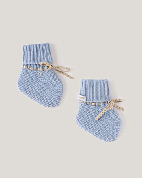 Носки голубого цвета с бежевой лентой от бренда Anna Leon