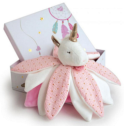 Игрушка Единорог – комфортер в подарочной коробке от бренда Doudou et Compagnie