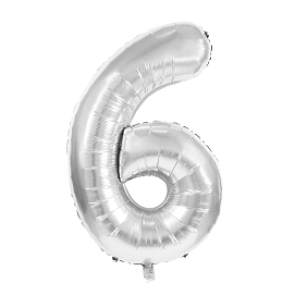 Воздушный шар Цифра 6 Silver 36 см от бренда Tim & Puce Factory