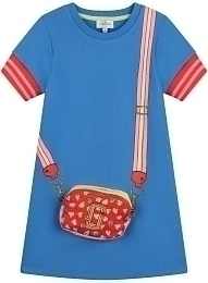 Платье с рисунком сумки от бренда LITTLE MARC JACOBS