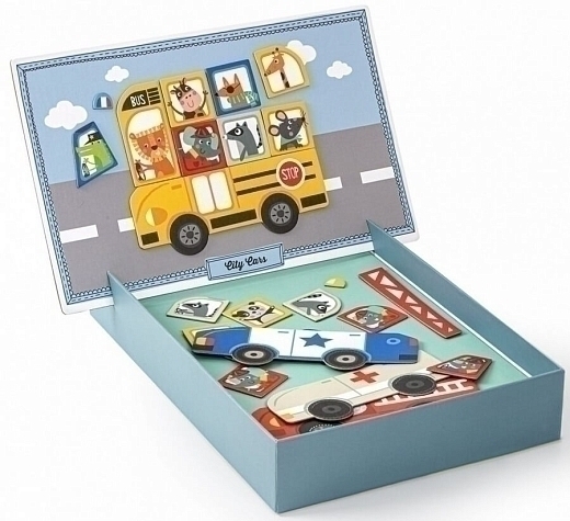 Магнитная игра развивающая «Городские машины» от бренда Apli Kids