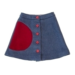 Юбка голубая с красным карманом от бренда Mum of Six