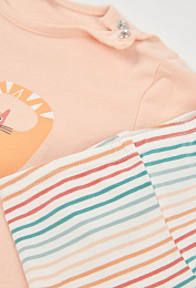 Лонгслив Cats и легинсы в полоску от бренда Boboli