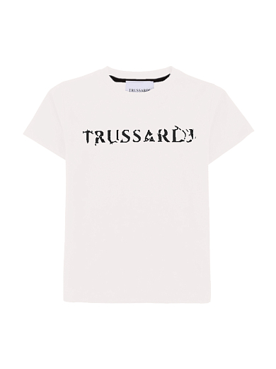 Футболка с контрастной надписью от бренда Trussardi Белый