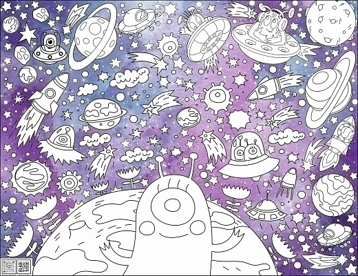 Раскраска в цвете "Инопланетный мир" от бренда ID Wall