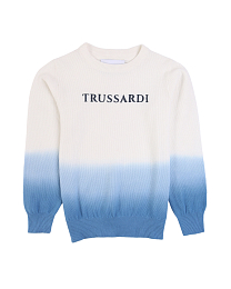 Джемпер бело-голубой от бренда Trussardi