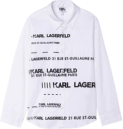 Рубашка принтованная белого цвета от бренда Karl Lagerfeld Kids