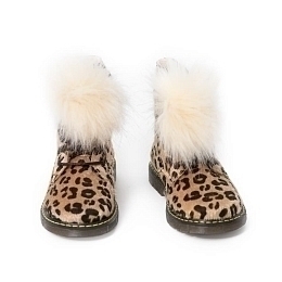 Ботинки леопардовые со шнуровкой спереди от бренда Babywalker