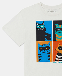 Футболка 4 cats от бренда Stella McCartney kids Молочный