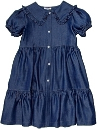 Платье джинсового цвета с воротничком от бренда Aletta