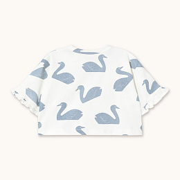 Футболка-кроп SWAN от бренда Tinycottons Белый Голубой