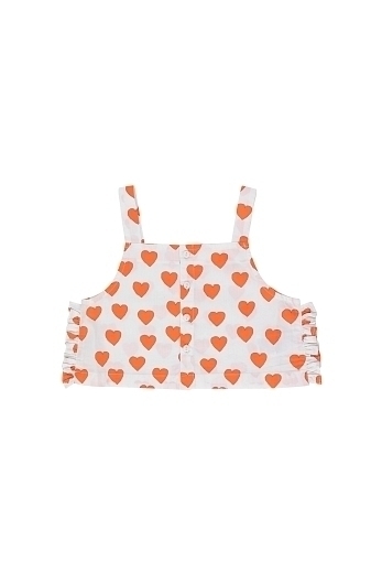 Майка-топ с оранжевыми сердечками от бренда Tinycottons